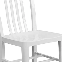 Commercial Grade 2 Pack White Metal Indoor-Outdoor Chair