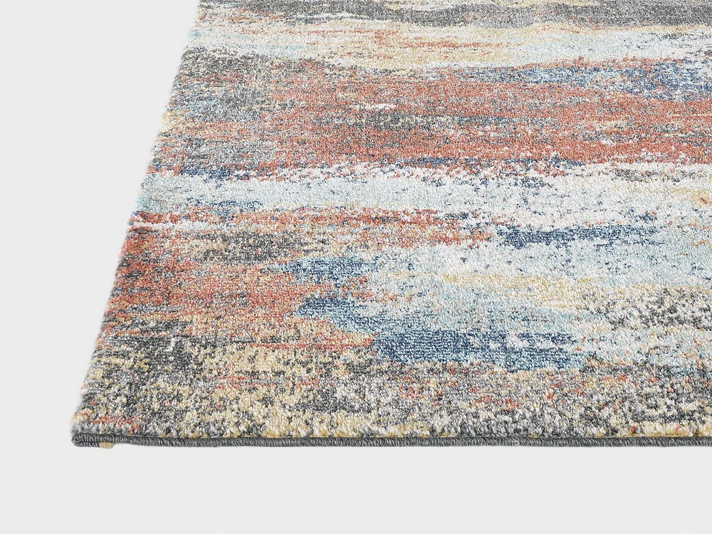 Cranfield Deep Red and Pale Blue Woven Area Rug