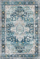 Tommin Blue and Cream Woven Area Rug