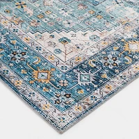 Tommin Blue and Cream Woven Area Rug