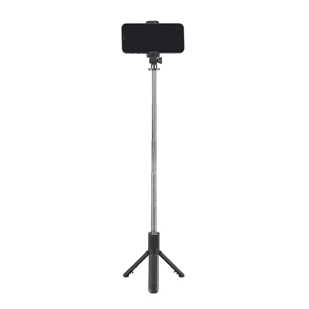 onn. Bluetooth Extendable Mini Selfie Stick Tripod, Extends to 26.8 in.