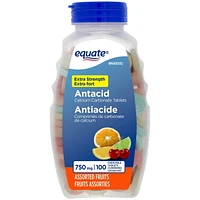 Equate Extra Strength Antacid Calcium Carbonate Tablets, 100 Chewable Tablets