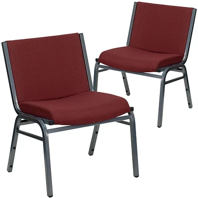 2 Pk. HERCULES Series Big & Tall 1000 lb. Rated Burgundy Fabric Stack Chair