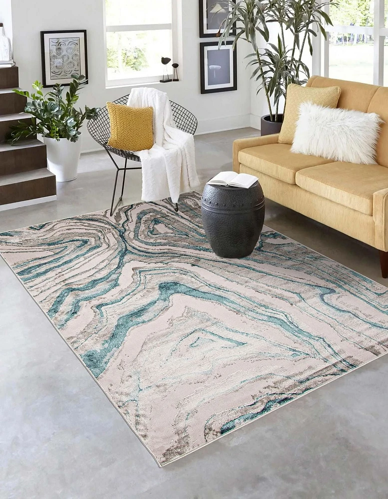 ECARPET Zhara 5'0" x 8'0" Contemporary/Modern  Area Rug for living room, bedroom, dining room, entrance, hallway and more.