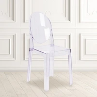 4 Pk. Ghost Chair with Oval Back in Transparent Crystal