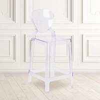 4 Pk. Ghost Counter Stool with Tear Back in Transparent Crystal