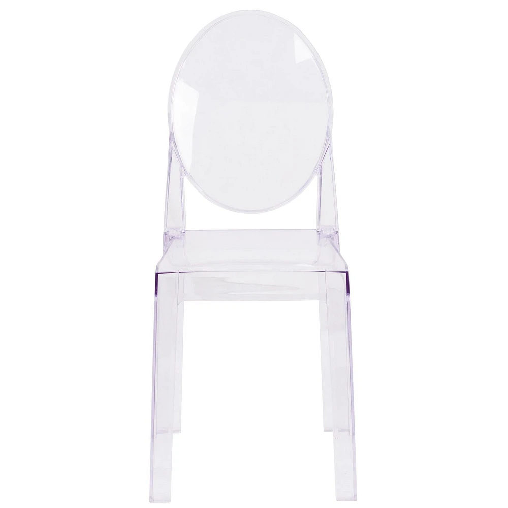 4 Pk. Ghost Chair with Oval Back in Transparent Crystal