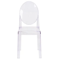 4 Pk. Ghost Chair with Oval Back in Transparent Crystal