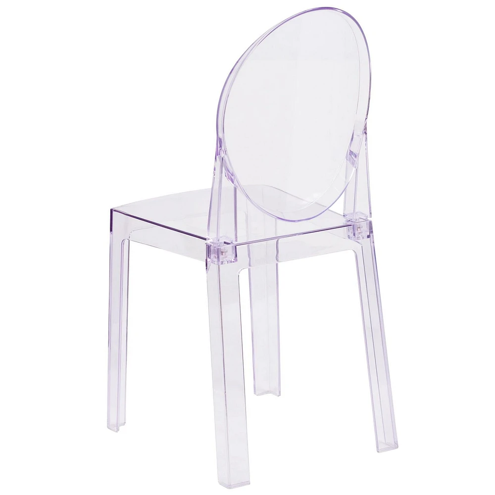 4 Pk. Ghost Chair with Oval Back in Transparent Crystal