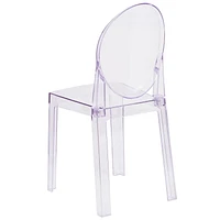 4 Pk. Ghost Chair with Oval Back in Transparent Crystal