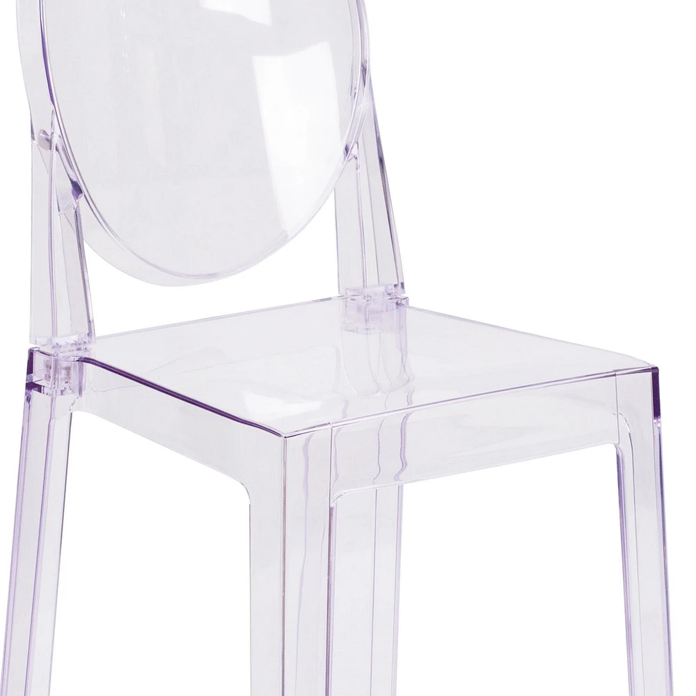 4 Pk. Ghost Chair with Oval Back in Transparent Crystal