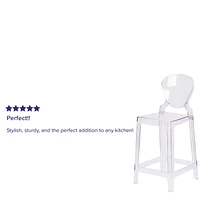 4 Pk. Ghost Counter Stool with Tear Back in Transparent Crystal