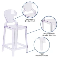 4 Pk. Ghost Counter Stool with Tear Back in Transparent Crystal