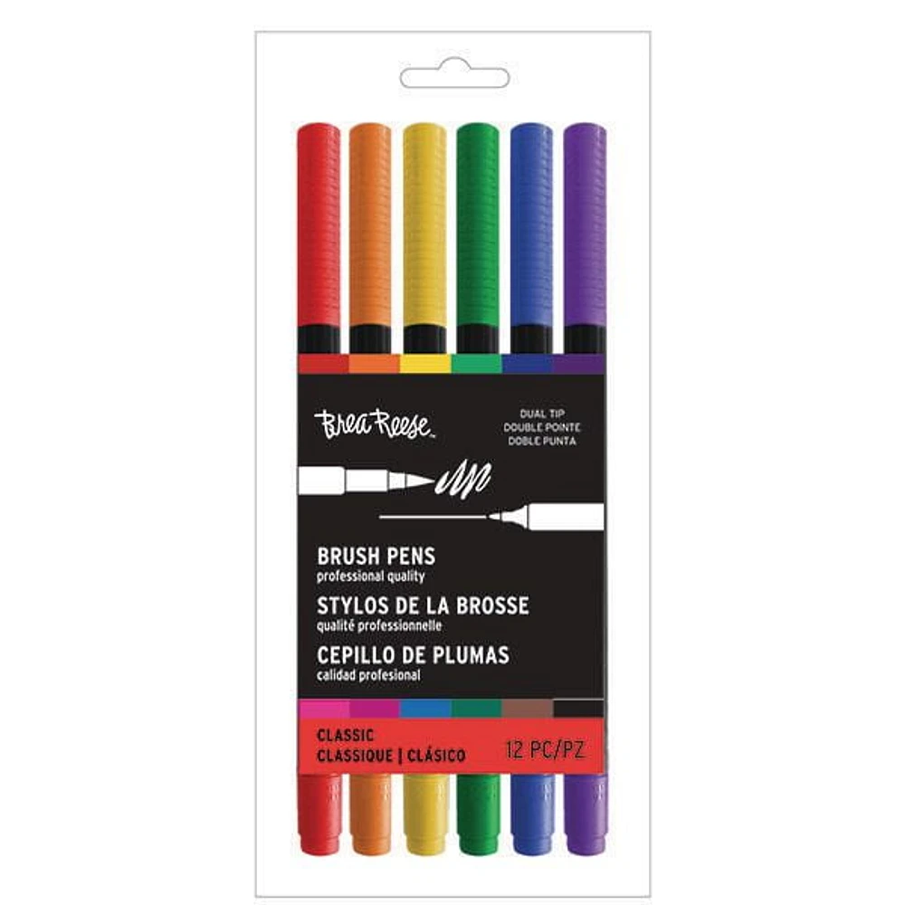 Momenta Inc Brea Reese Dual Tip Brush Pen, Primary 12pc