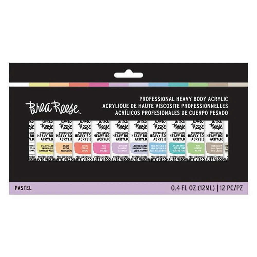 Momenta Inc Brea Reese 12 Piece Acrylic Paint Set: Pastels, 12mL