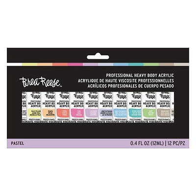 Momenta Inc Brea Reese 12 Piece Acrylic Paint Set: Pastels, 12mL