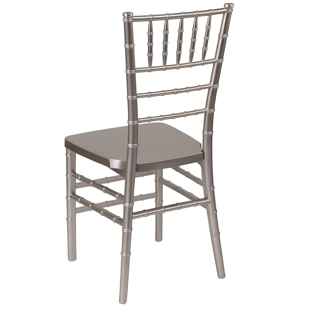 2 Pk. HERCULES PREMIUM Series Pewter Resin Stacking Chiavari Chair