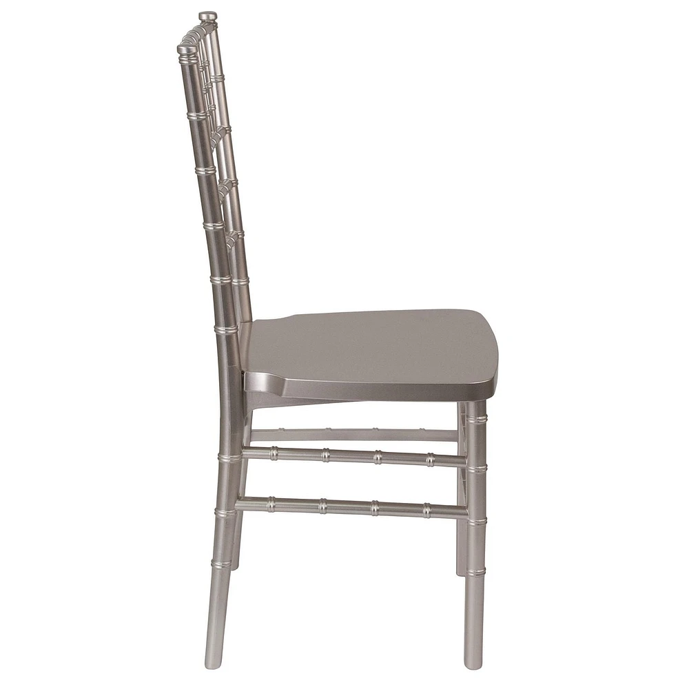 2 Pk. HERCULES PREMIUM Series Pewter Resin Stacking Chiavari Chair