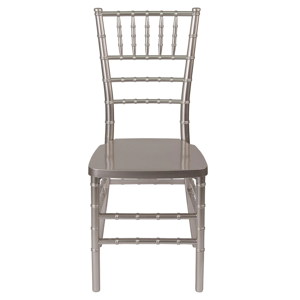 2 Pk. HERCULES PREMIUM Series Pewter Resin Stacking Chiavari Chair