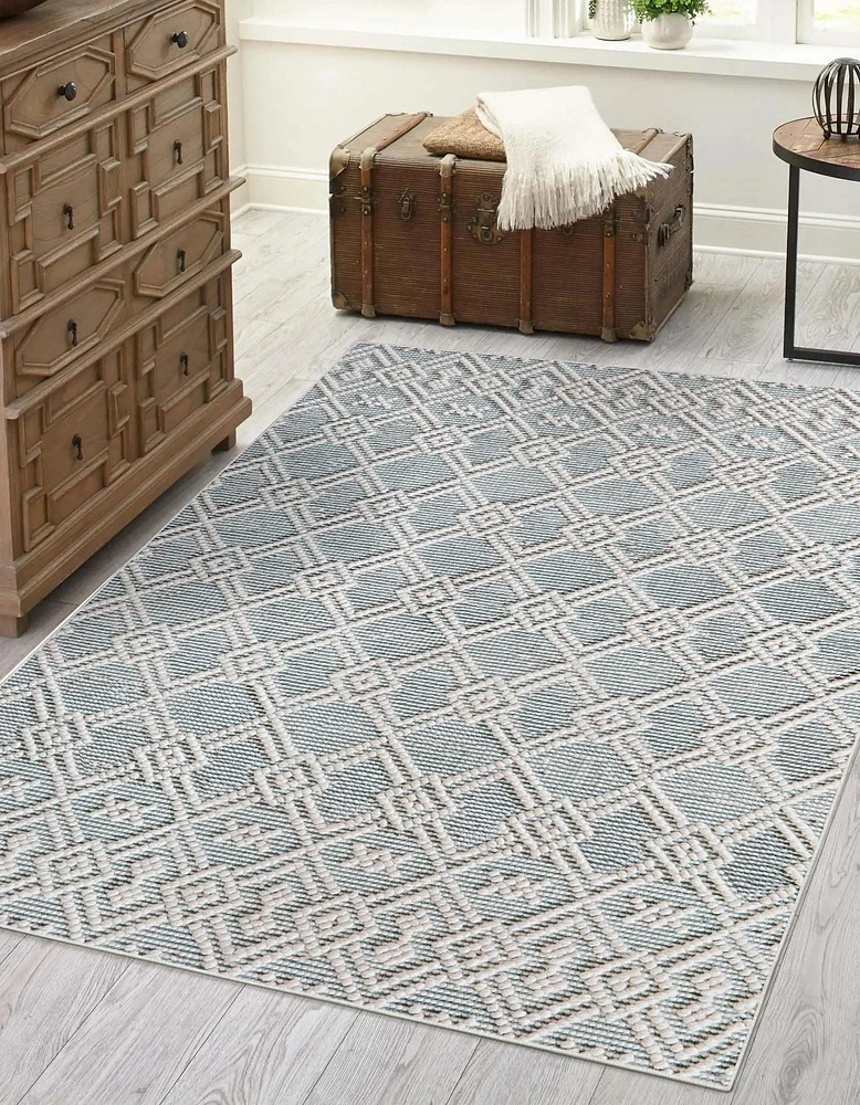 Mirage Helia Cream and Grey 3' x 5' Accent Rug