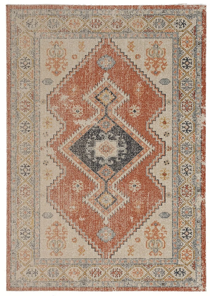 Great Zero Lofton Ivory & Rust 5' x 7'6" Area Rug