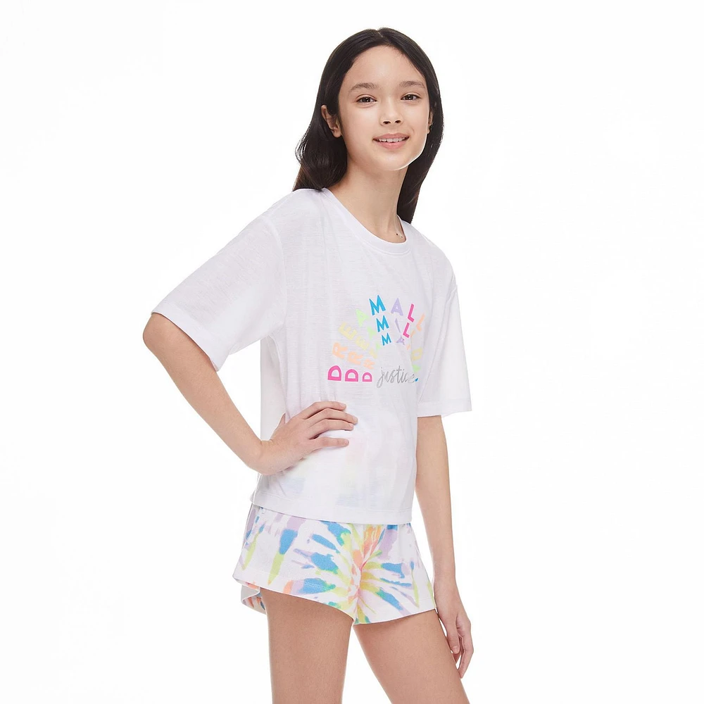 Ensemble 3 pièces avec short et masque Justice pour filles