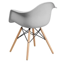 2 Pk. Alonza Series White Plastic Chair with Wooden Legs