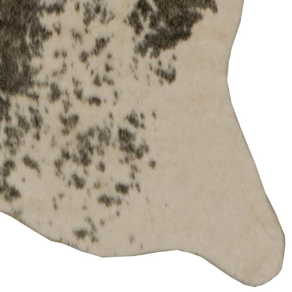 Faux Cowhide Mini Brown & White Speckle Accent Rug