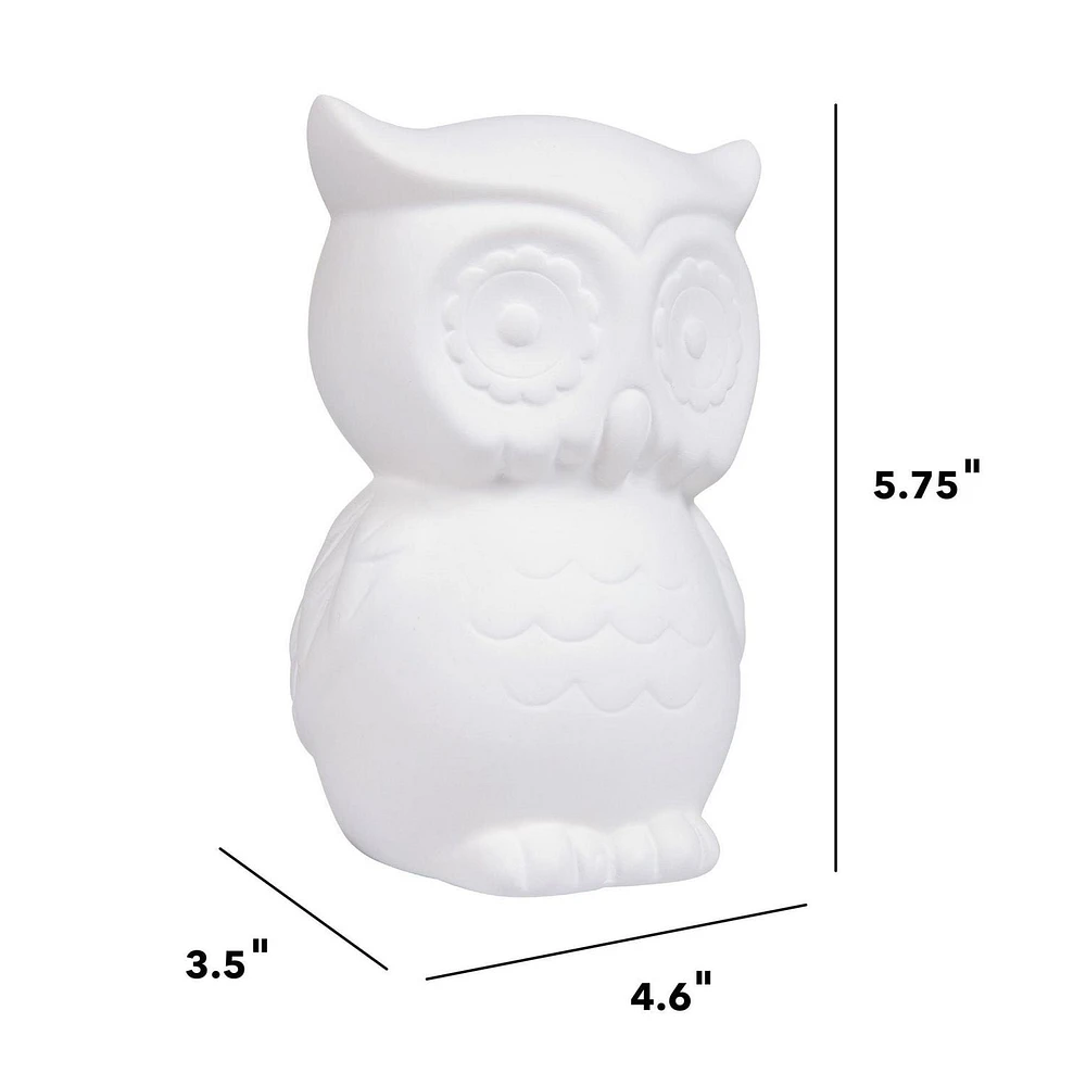 Create Basics Paintable Ceramic Owl Bank, Ceramic Owl Bank