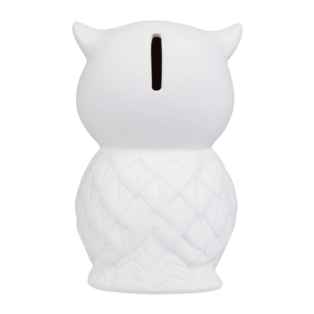 Create Basics Paintable Ceramic Owl Bank, Ceramic Owl Bank