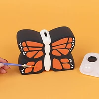 Create Basics Ceramic Paintable Bank Butterfly Figurine, Height 6" White Craft Base