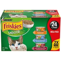 Friskies Indoor Assorted Variety Pack, Wet Cat Food 24 x 156 g, 24 x 156 g