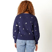 Devoted Cardigan boutonné en tricot avec détails floraux