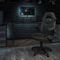 Black Gaming Desk and Chair Set with Cup Holder, Headphone Hook, and Monitor/Smartphone Stand