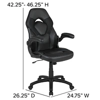 Black Gaming Desk and Chair Set with Cup Holder, Headphone Hook, and Monitor/Smartphone Stand