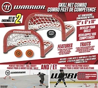 Warrior Skill Net Combo - 2 Nets, 1 Ice Hockey Puck and 2 Street Hockey Balls, 2 Nets are 12" x 10" x 6"