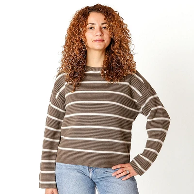 Devoted Striped Ottoman Sweater with long sleeves