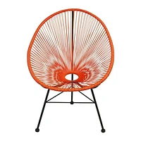 Costa Lounge Chair in Orange, Wire Lounge Chair, Plastic Lounge Chair, Beach Lounge Chair, Indoor-Outdoor Lounge Chair, Patio Lounge Chair, Oval Lounge Chair