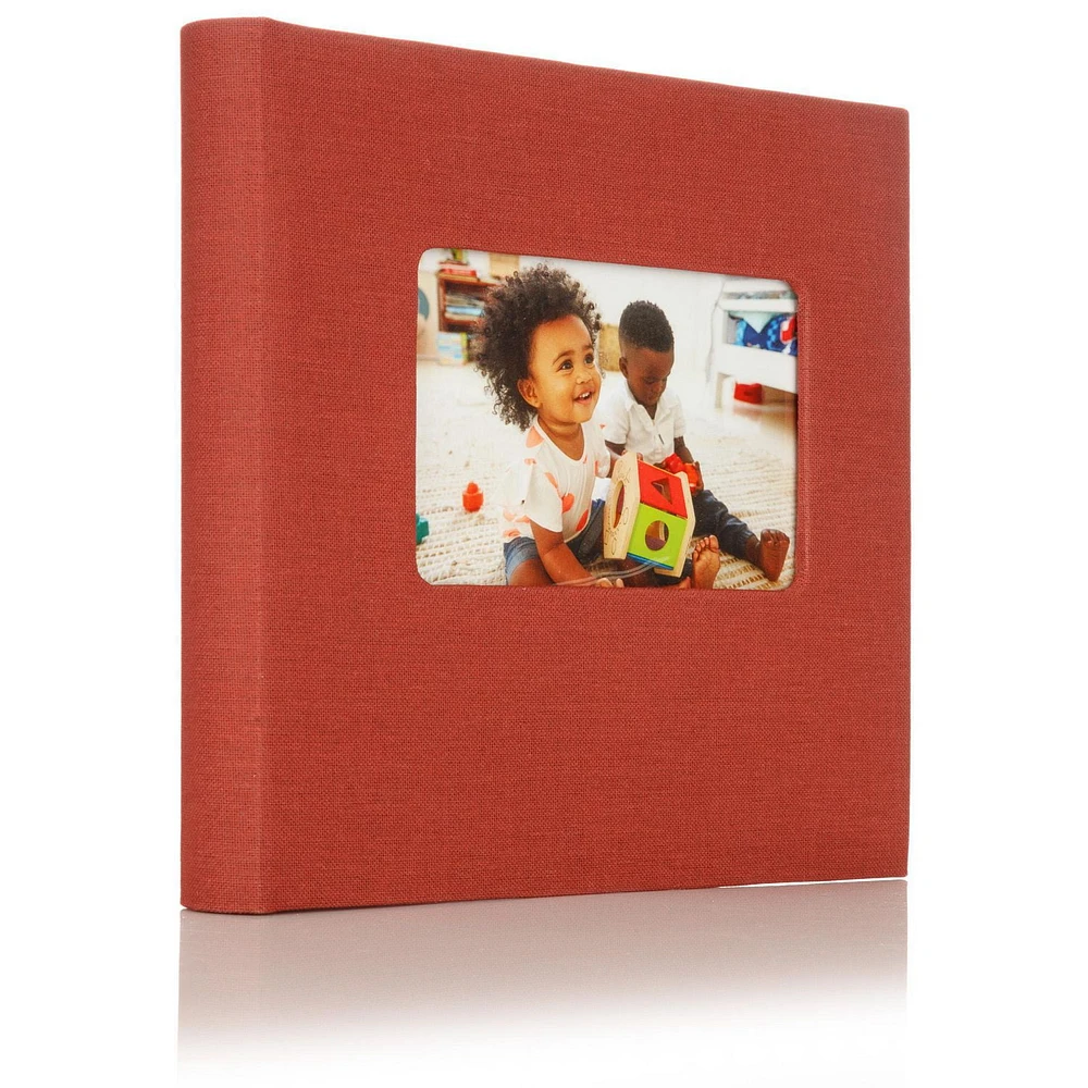 Pinnacle Frames and Accents Linen 2UP Brick Photo Album, 30 Pages, 120 Photo Pockets