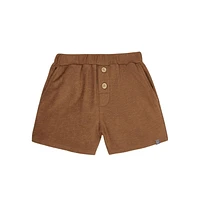 modern moments™ by Gerber® - Ensemble 2 Pièces Chemise Col Johnny + Short Cactus Beige Jersey structuré doux et extensible