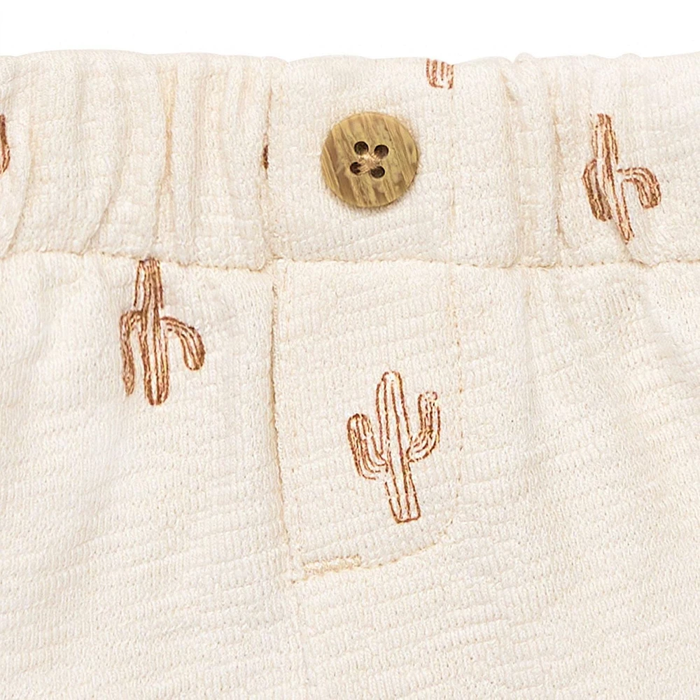 modern moments™ by Gerber® - Short Sleeve Polo Shirt+Shorts Set Cactus, Slub structured jersey 100% cotton
