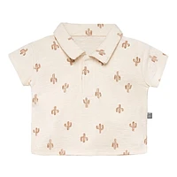modern moments™ by Gerber® - Short Sleeve Polo Shirt+Shorts Set Cactus, Slub structured jersey 100% cotton