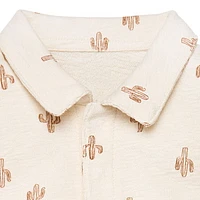 modern moments™ by Gerber® - Short Sleeve Polo Shirt+Shorts Set Cactus, Slub structured jersey 100% cotton