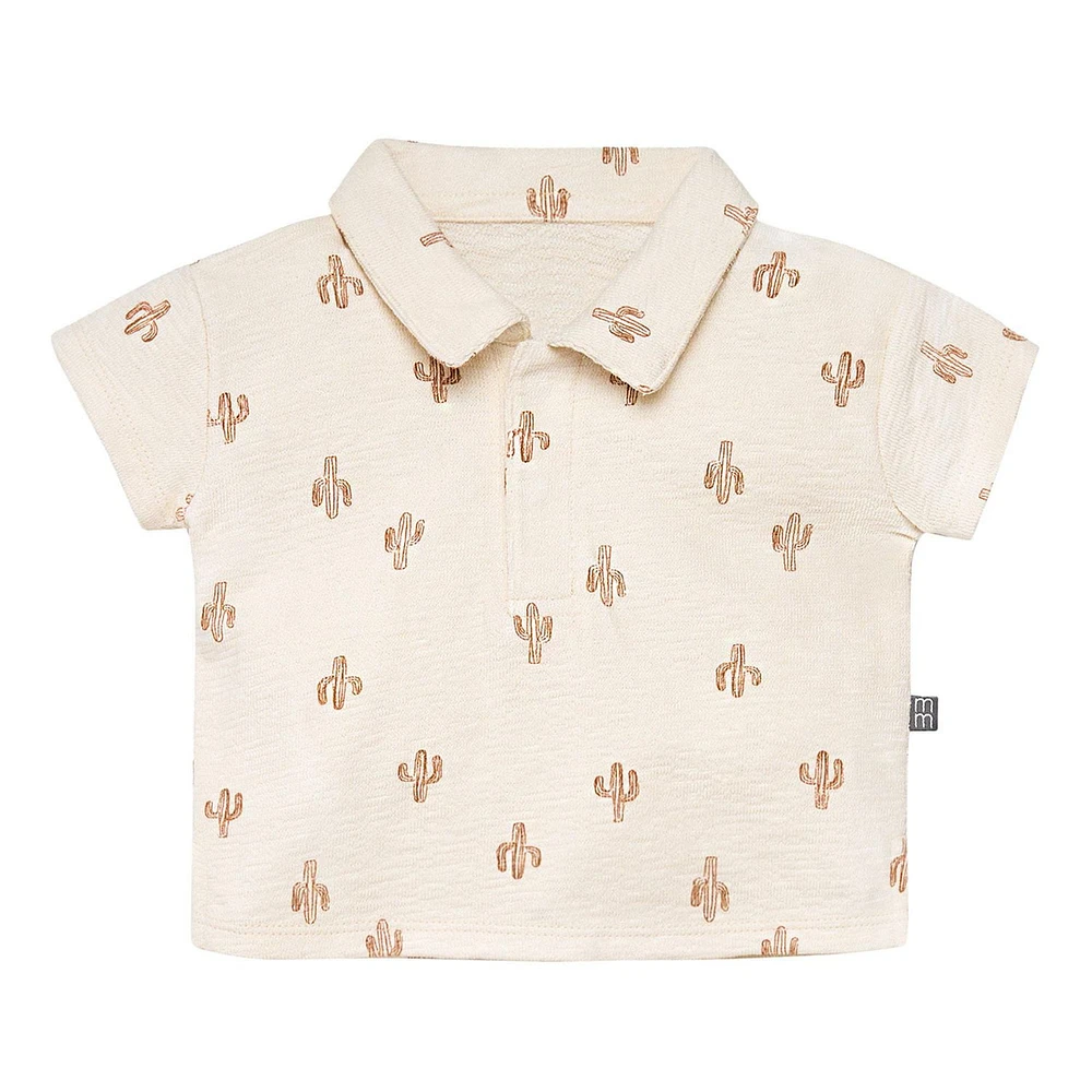 modern moments™ by Gerber® - Short Sleeve Polo Shirt+Shorts Set Cactus, Slub structured jersey 100% cotton