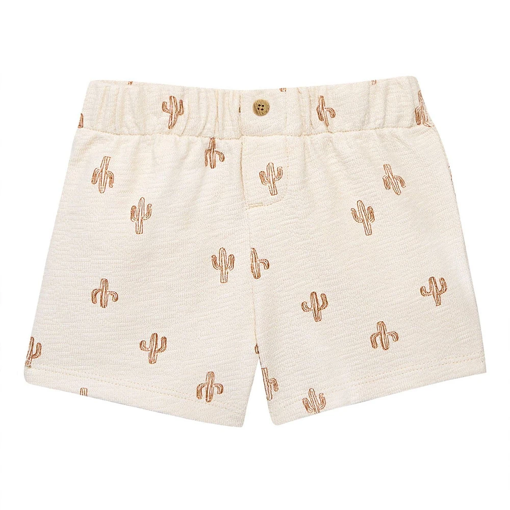 modern moments™ by Gerber® - Short Sleeve Polo Shirt+Shorts Set Cactus, Slub structured jersey 100% cotton