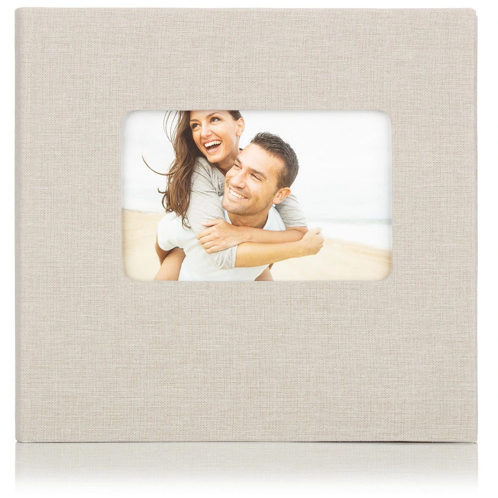 Pinnacle Frames and Accents Linen 2UP Grey Pumice Photo Album