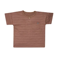 modern moments™ by Gerber®™ - Ensemble Chemise Texturée Oversize + Short 2 Pièces - Brun Jersey de coton doux et extensible