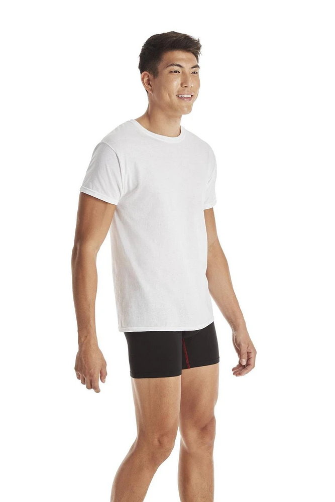 Paquet de T-shirts à Col Rond pour Homme Hanes, Évacuation de l’Humidité Blanc - Paquet de 4