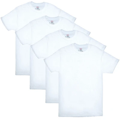 Paquet de T-shirts à Col Rond pour Homme Hanes, Évacuation de l’Humidité Blanc - Paquet de 4