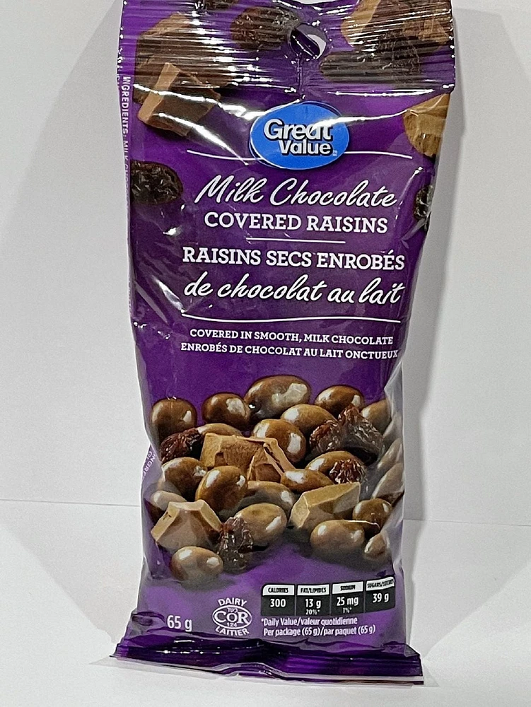 Great Value Milk Chocolate Covered Raisin, Milk Chocolate Covered Raisin